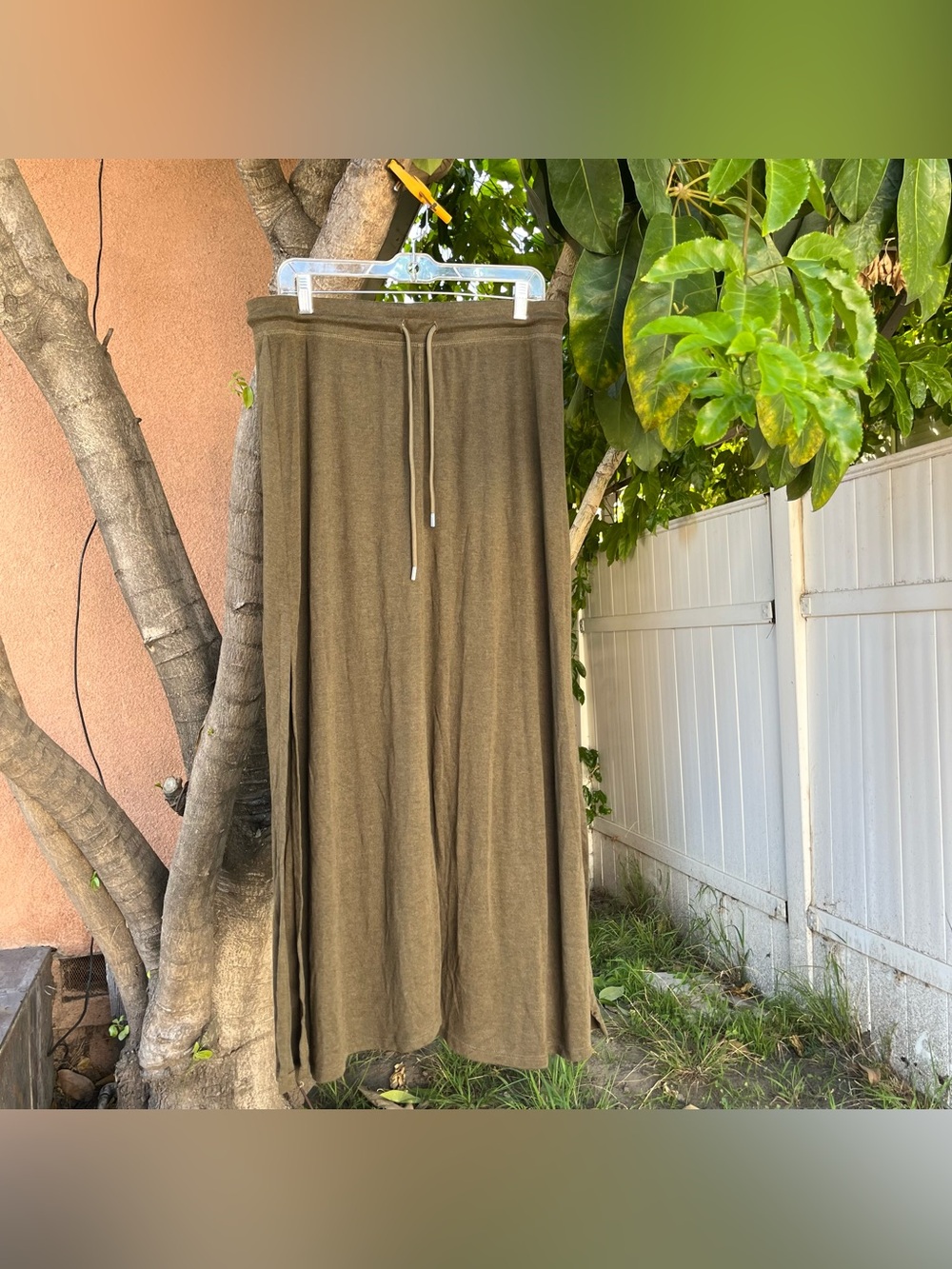 ATM Anthony Thomas Melillo Olive Green Modal Maxi Skirt .